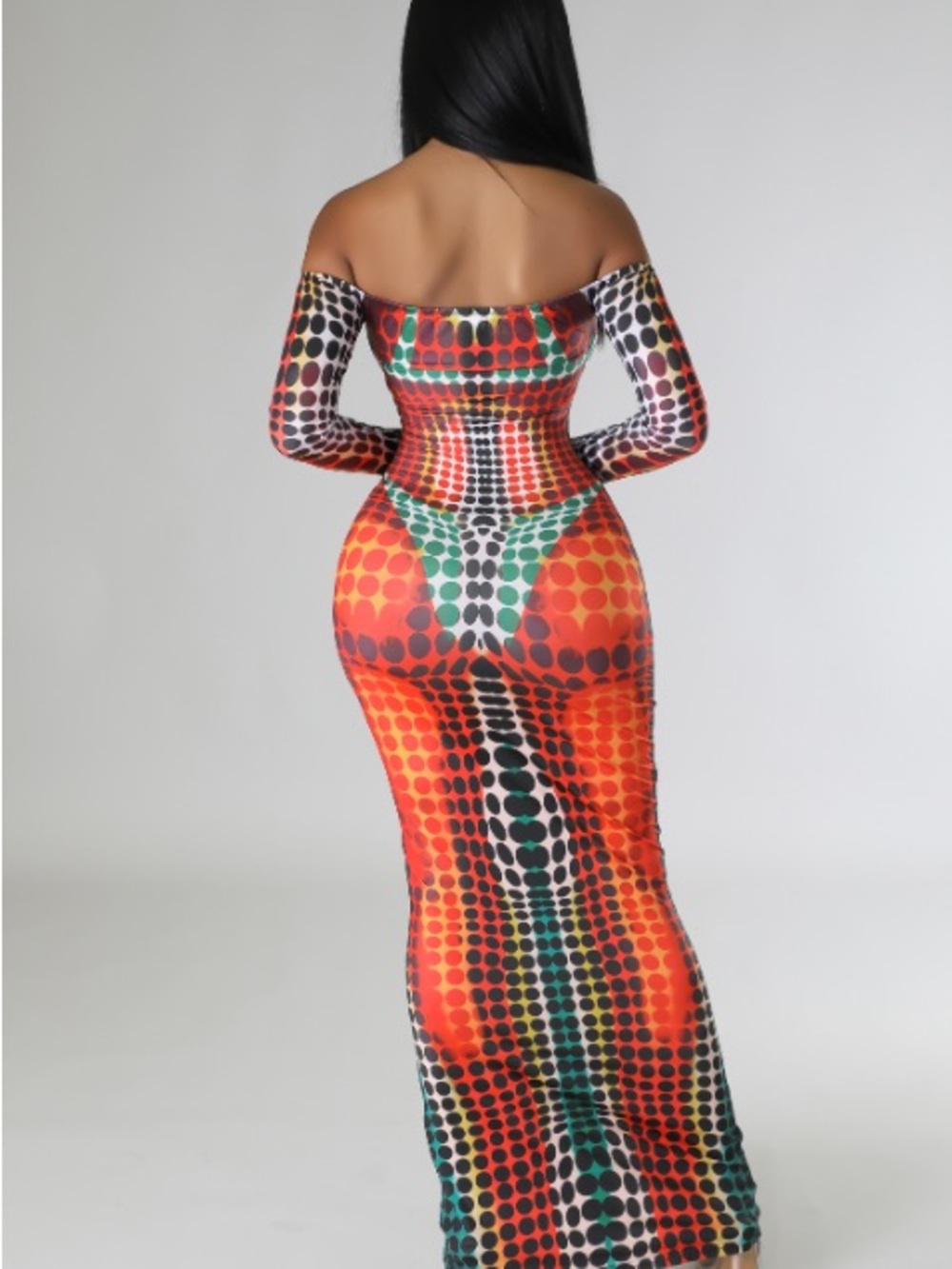 Body Heat Body Map Silhouette Bodycon Maxi Dress